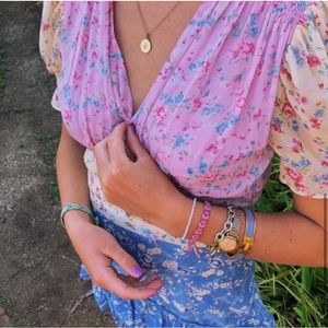 LoveShackFancy floral bea silk mini dress-size 6